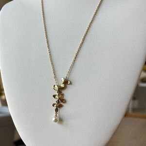 Gold and Pearl Pendant Necklace Boho Fairycore Whimsical